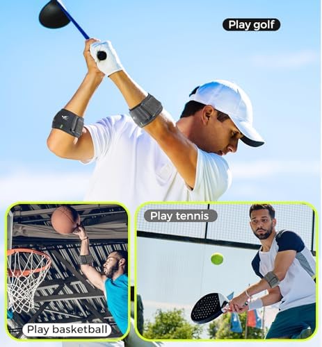 HiRui Elbow Brace with Gel Pad Support for Forearm Tension Relief, Tennis Elbow Brace Adjustable Elbow Strap Pressure Band for Tendonitis Weightlifting Golfer Baseball (Gray-2 Pack)