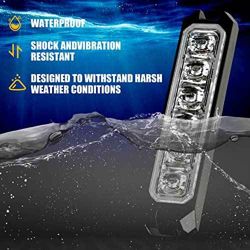 FXC 2pack 6-LED Strobe Light Purple Waterproof Emergency Beacon Flash Lights,Purishion Caution Bar 16 Patterns Flashing Car SUV Pickup Truck Van Vehicle POV