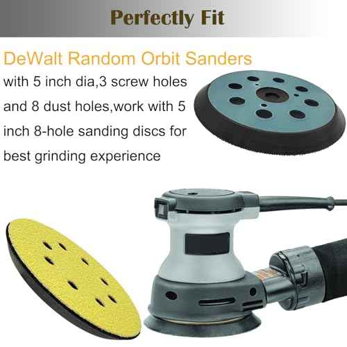 2 Pack 5 Inch 8 Hole Replacement Sander pad for Porter Cable 343, 343k, 390, 390K, 382, 343VSK Orbital Sander -5" Hook and Loop Sanding Pad for Woodworking or Automotive Sander