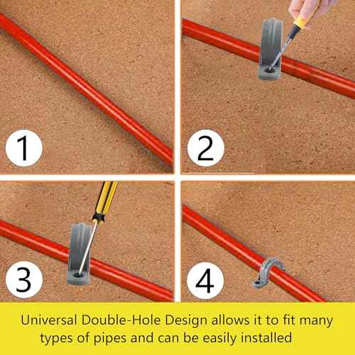 10PCS 1-1/2 Inch PVC Pipe Straps, Two Hole Plastic Pipe Clamps, Conduit Strap Clamps, Cable Clamp, PVC Pipe Mounting Bracket