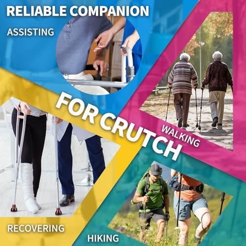 Cane Tips Heavy Duty, Ultra Durable Crutch Tips Accessories Replacement for Walking Stick, Walkers and Canes, Flat Base, High Polymer Rubber Material