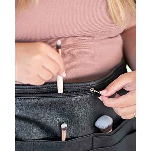 FRAMAR Hipster Salon Hairstylist Waist Belt with Shears Pouch, Professional Hair Stylist & Makeup Brush Belt