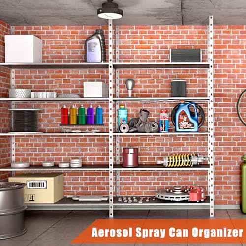 Kokone Magnetic Spray Bottle Holder 2 Pcs with Notch Cutout 5 Holes Wall Mounted Metal Spray Bottle Organizer Black for Garage, Workspace, Tool Cart, Trailers