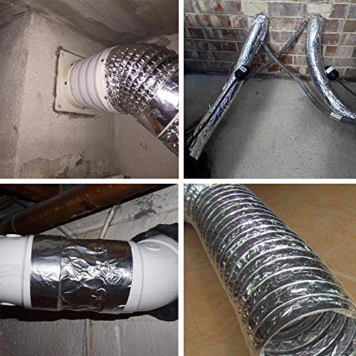 LLPT Aluminum Foil Tape 2 Inches x 65 Feet 3.94 Mil High Temp Heavy Duty Adhesive HVAC Sealing Hot Cold Air Duct Tape for Pipe Metal Repair (A2065)