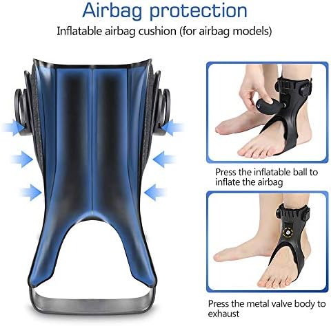 Drop Foot Brace Orthosis AFO AFOs Ankle Brace Support With Comfortable Inflatable Airbag for Hemiplegia Stroke Shoes Walking (Right foot, Medium)