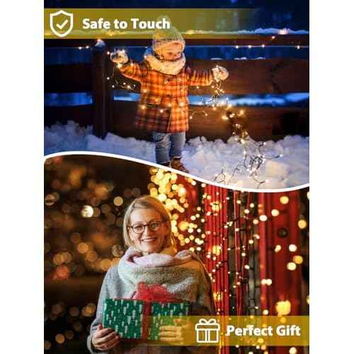6 Pack 600 LED Solar String Lights for Outside, Solar Christmas Lights Outdoor with 8 Lighting Modes, Waterproof Green Wire Solar Powered Tree Light for Xmas Party Yard Garden Decorations (Warm White)