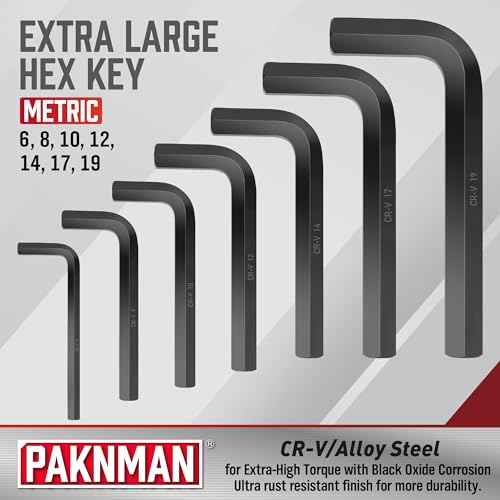 14-Piece Jumbo Allen Wrench Set, Extra Large Hex Key Set, SAE & Metric, MM (8mm-19mm), SAE (1/4"-3/4)