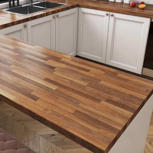 Livelynine Dark Butcher Block Contact Paper for Countertops Waterproof Wood Grain Wallpaper for Kitchen Countertop Laminate Sheets Self Adhesive Desk Vinyl Wrap Counter Top Covers for Table 15.8x78.8