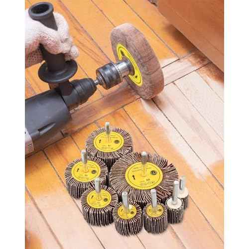 Rocaris 96 Pack 1/4" Abrasive Flap Wheel Sander Set, 80 Grit Aluminum Oxide Flap Wheels Cylindrical Shape Sanding Wheel, 8 Sizes