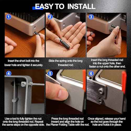 Planer Folding Table with 3 Pack 13-inch Planer Blades Heat Treated Replacement Knives Compatible with Dewalt Dw735 Dw735x Provides Additional 9 Inch Support on Each Side of The Dw735