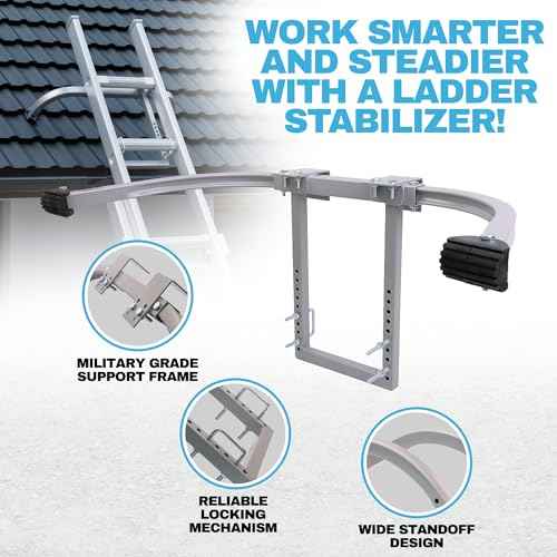 Secure Ladder Stabilizer - Extension Ladder Stabilizer & Roof Ladder Hook for Gutter Cleaning Tools and Wall, Enhance Safety with Ladder Accessories