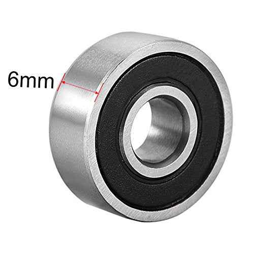 uxcell 606-2RS Deep Groove Ball Bearing Double Sealed 180016 6mm x 17mm x 6mm High Carbon Steel Z1 Bearings Pack of 10