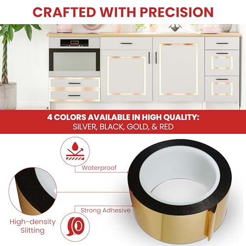 GGR Supplies T.R.U. MMYP-1 Metalized Polyester Film Tape with Acrylic Adhesive. Multiple Colors Available. 72 Yards. (Gold, 1/4 in.)