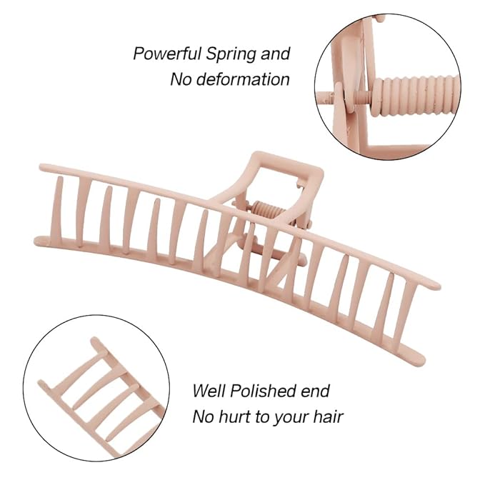 Large Metal Hair Clips for Thick and Long Hair - Butterfly Claw Clips and Big Jaw Clamps for Hair Styling, Accessories for Women (5 Colors)