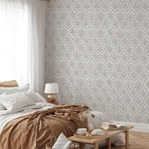 118.1" x 17.3" Peel and Stick Wallpaper Vintage Boho Contact Paper Beige Wallpaper for Bedroom Cabinets Walls