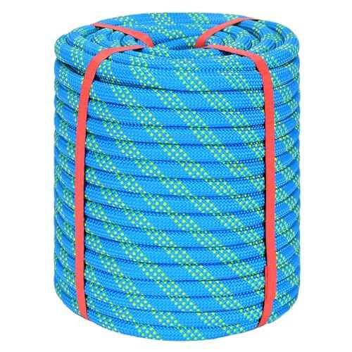 Arborist Rigging Rope - Blue 1/2 in x 150 Ft Static Bull Rope for Climbing Tree Felling Pulling Various Outdoor Applications Construction Swing Sailing