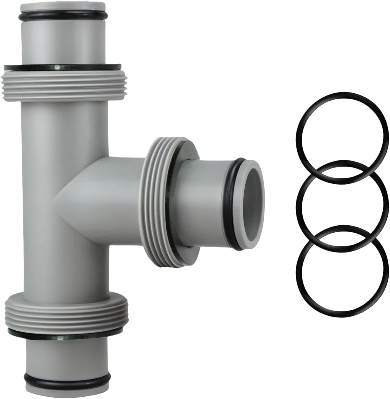 Taudang 1-1/2 inch T Tee Joint Pool Filter Pump Hose Connector 1.5" to 1.5" Replacement for Intex Swimming Pool Pumps,Pool Hose Adapter and Filter Pumps (3 interfaces)