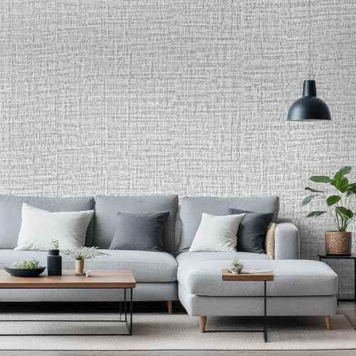 Grasscloth Peel and Stick Wallpaper Vintage Textured Contact Paper Grasscloth Self Adhesive Removable Wall Paper for Bedroom Cabinets Drawers Covering (15.7" x 78.7")