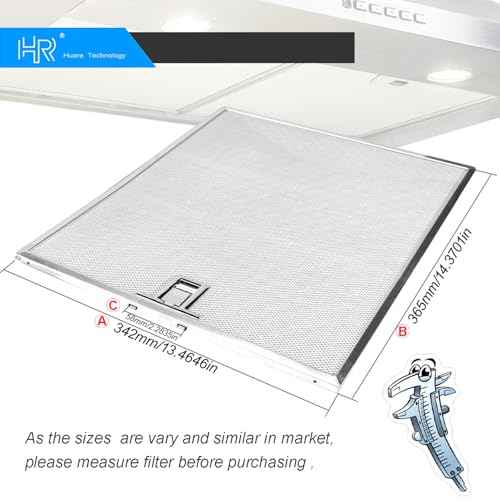 Range Hood Filter Replacement, 30 In Pyramid Wall Mount Range Hood Filters Replacement, Vissani-WA0575, Grease Filters 13.54x14.41Inch (344x366mm), Aluminum Vent Filter from Huare Technology, 2PCS