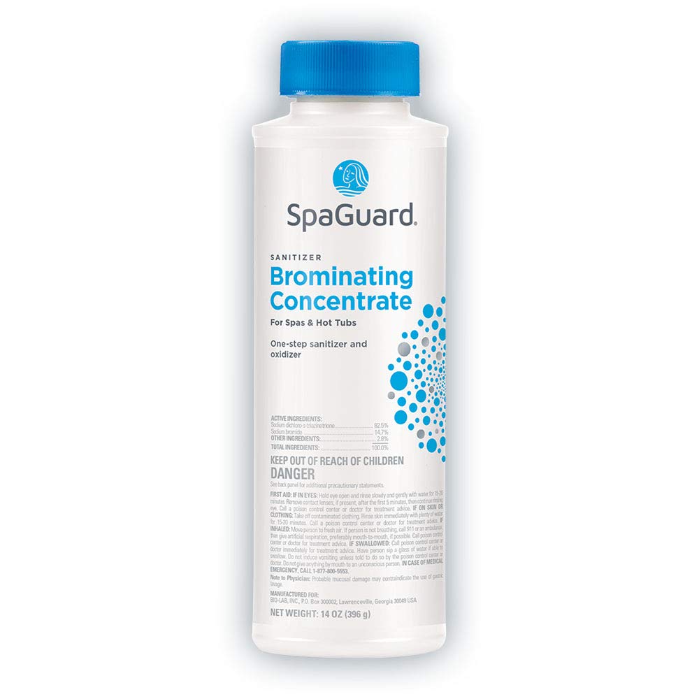 SpaGuard Brominating Concentrate for Spas & Hot Tubs, 14 oz, One-Step Sanitizer & Oxidizer, pH Neutral, Easy to Use, Fast-Dissolving Brominating Granules