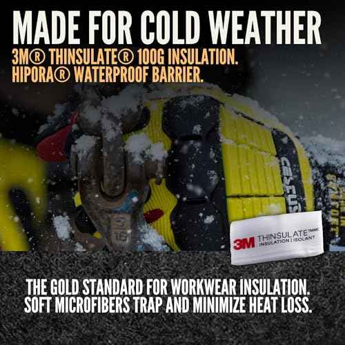 Cestus 5081, Winter Work Gloves for Men, Insulated and Waterproof for Cold Weather, ANSI A3 Cut Resistant Impact Gloves