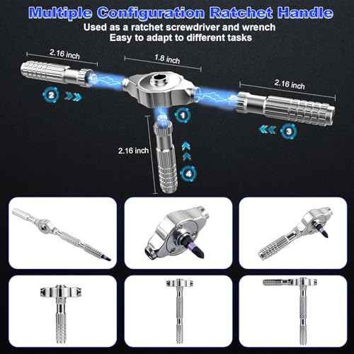 40 In 1 Magnetic Screwdriver Set, DIY Ratchet Screwdriver Set with T Detachable Handle, Portable S2 Alloy Steel Steel Repair Tools for DIY, Electronics, Car, Bicycle, Computer(Black)