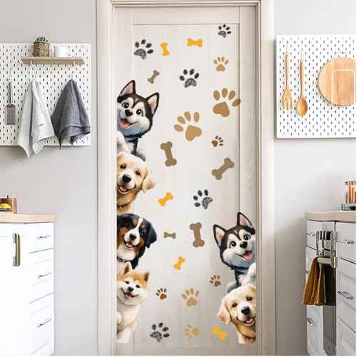 MLM Dog Wall Decor Paw Print Stickers Decal Dog Door Room Pup Art Wall Decor for Kids Baby Nursery Decoration Bedroom Classroom Decor Art DIY