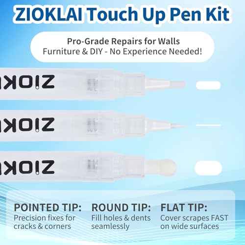Refillable Touch Up Paint Pen Set 3 Paint Touch Up Pens Fillable Pens with 3 Syringes & 3 Brush Heads (Fine, Round, Flat) for Walls, Wood, Furniture, Cabinets, DIY