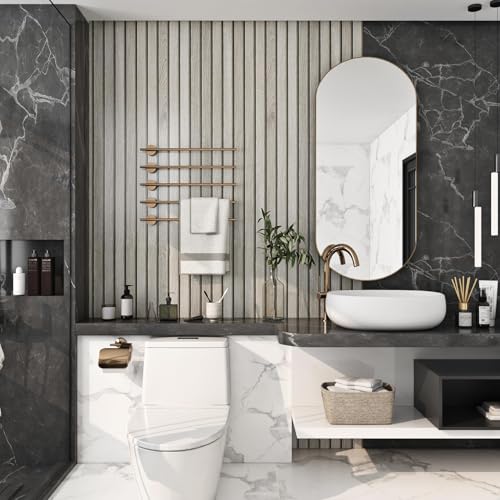 Livelynine Wood Slat Wallpaper Peel and Stick Accent Wall 15.8x78.8 Wooden Slats Wallpaper Self Adhesive Slat Wall Paneling Stick on Wallpaper Removable Wood Look Contact Paper Waterproof Vinyl Panels