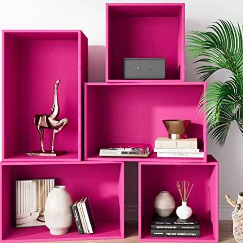 LACHEERY Hot Pink Peel and Stick Wallpaper for Bedroom Dark Pink Contact Paper for Cabinets Peel and Stick Removable Wall Paper Roll for Girls Room Accent Wall Drawers Furniture Waterproof 15.8"x80"