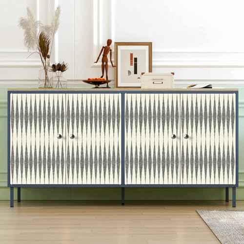 Wudnaye Striped Peel and Stick Wallpaper Geometric Contact Paper 17.7in x 118.1in Modern Removable Wallpaper Peel and Stick Striped Decorative Self Adhesive Wall Paper for Kitchen Waterproof Vinyl