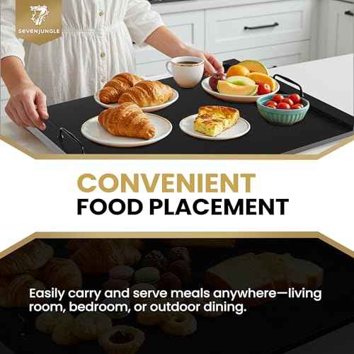 Noodle Board Stove Cover, 29.5" x 22" Wood Stove Top Covers with Handles for Electric & Gas Stoves, Easy to Clean Dual Purpose Kitchen Organizer. (Black)