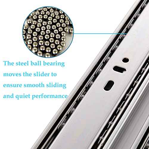 VAPSINT 6 Pairs 16 Inch Soft Close Drawer Slides Ball Bearing Full Extension Side Mount Dresser Drawer Slides, 110LB Capacity Heavy Duty 3 Flods Drawer Runners for Cabinet