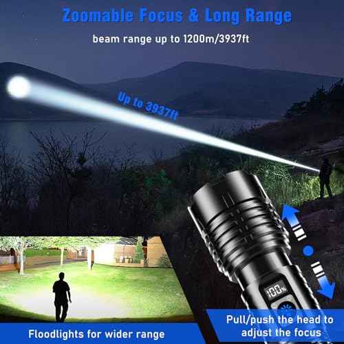 Goreit Flashlights LED High Lumens Rechargeable, 2000 Lumens XHM77.2 Super Bright Flash Light USB, Handheld Flashlight High Powered, Powerful Flashlight Waterproof for Emergency Camping Gift