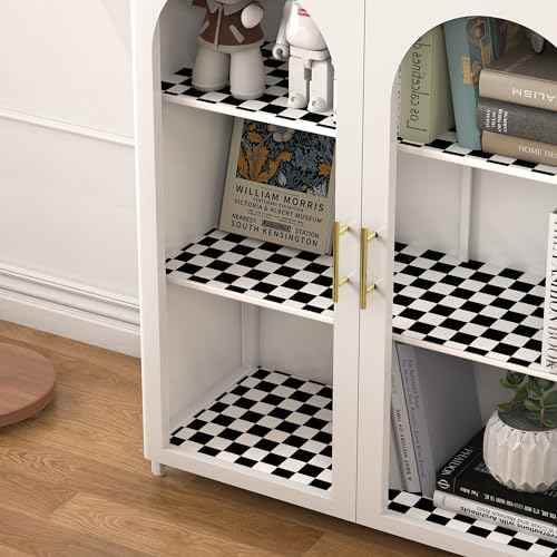 Modern Peel and Stick Wallpaper Black and White Mosaic Checkered Contact Paper 17.7"x118" Self Adhesive Lattice Wallpaper Removable Decorative Wallpapers for Bedroom Countertops Cabinet Vinyl Roll