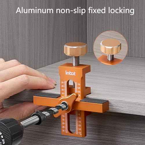 Imbot Cabinet Door Installation Positioner for quick and accurate setup£¬Easily Adjustable Aluminium Alloy Versatile Cabinet Door Positioning Tool for Installing Frameless or Face Frame Cabinet Doors