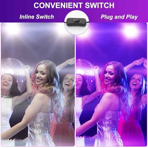 100W LED Black Lights for Glow Party - Waygor UV Blacklight Floodlight 395nm BlackLights Spotlight Purple Black Light Flood Light Fluorescent UV Lights Lamp for Halloween Decor (4 Pack)