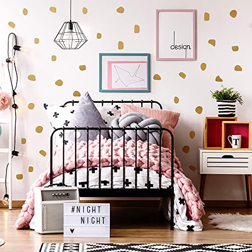 Outus 500 Pieces Irregular Polka Dots Boho Wall Decal Vinyl Nursery Wallpaper Sticker Wall Decor Peel and Stick Dot for Kids Baby Girl Bedroom Home Classroom Decoration(Gold)
