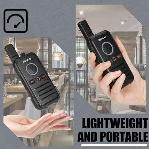 Retevis RB45 Walkie Talkies 8 Pack,Rechargeable Long Range Two Way Radio,Dual PTT,Indicator,Loud Sound,Mini,Wearable Small Walkie Talkie for Seniors Adults Elderly Healthcare Hospital Nursing Home