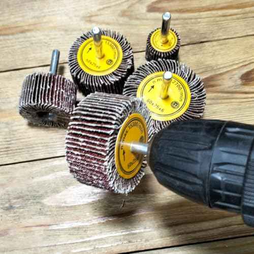 10 Pcs Abrasive Flap Wheels Sander, 1/4'' Shank Flap Wheel for Drill, Grinder, Rotary Tools (25/30/40/50/60mm)