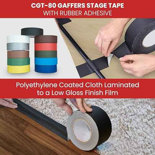 GGR Supplies T.R.U. CGT-80 Black Gaffers Stage Tape with Rubber Adhesive, 1/2 in. Wide x 60 Yards Length, 12MIL Thickness (Pack of 1)