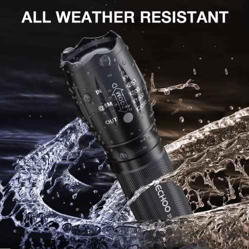 RECHOO 8 Pack LED Flashlight, Bright Powerful Flash Light with 5 Lighting Modes, Small Zoomable Tactical Flashlights High Lumens, Waterproof EDC Flashlights for Home, Camping, Emergency - S1500