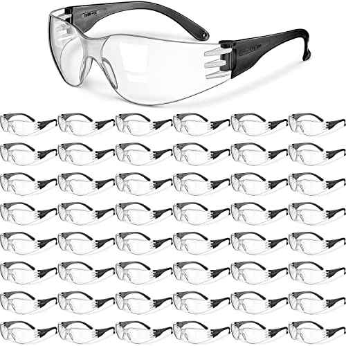 Chumia 48 Pairs Safety Glasses Protective Eyewear Goggles Scratch Impact Resistant Eye Protection for Men Women Work