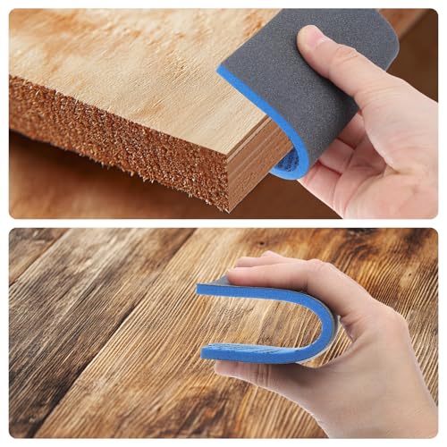 uxcell 2pcs Sanding Sponge Block, 800-1000 Grit Sanding Sponge Pad 140mm x 114mm x 5mm Soft Foam Wet Dry Hand Sander Block Sandpaper for Model Metal Wood Furniture Polishing