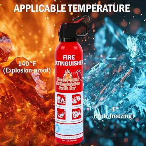 4 Pack Fire Extinguisher for Home, Kitchen, Car, and Grill,Ompact Water-Based A, B, C, K Extinguisher with Portable Non-Toxic Prevent Re-Ignition Easy Clean
