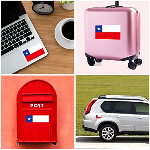 QQSD Chile Flag Sticker Chilean Decal in Multiple Sizes, 3 Pack, 11.7 x 8.3 Inches