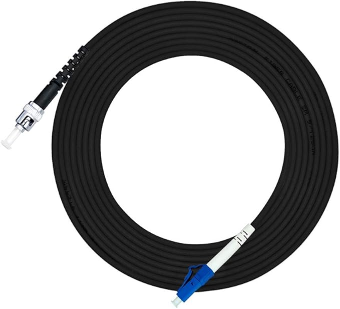 Jeirdus 75M LC to ST Outdoor Armored Simplex 9/125 SM Fiber Optic Cable Jumper Optical Patch Cord Singlemode 75Meters 160ft LC-ST