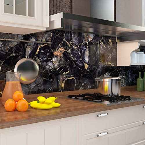 Livelynine Blue Gem Marble Contact Paper Self Adhesive Wallpaper Peel and Stick Countertops for Kitchen Cabinet Table Desk Bathroom Counter Top Covers Waterproof Removable 15.8x78.8 Inch