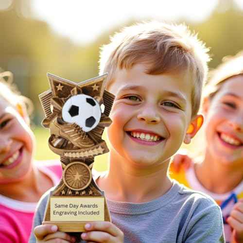 Champion V Sports Trophy Award with Custom Engraving ? Recognition Trophy for Kids and Adults Team Awards for Competitions School Sports Student Athletes MVPs Tournaments and Celebrations