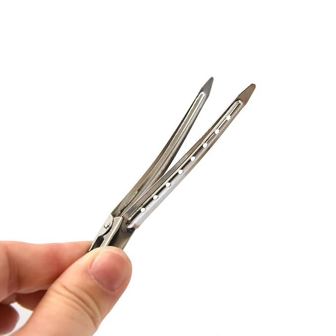 30 Pieces Metal Hair Clips Duck Billed Hair Clips Alligator Curl Clips for DIY Bow, Hair Accessories for Women Styling